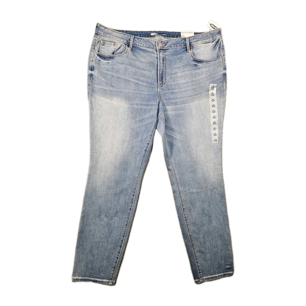 Old Navy Pop Icon Skinny Jeans 20 Light Wash High Rise Stretch Curvy‎ Classic